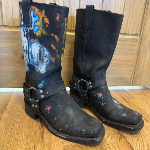 Black Leather Women's Boots - Picture 3 of 8